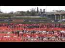 Hundreds of migrants wait to be processed at US-Mexico border