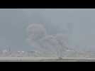 Huge cloud of smoke following a strike in northern Gaza, seen from Israel