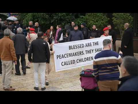 Scouts parade in Bethlehem ahead of Christmas Eve celebrations