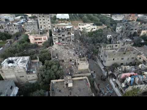AERIAL SHOTS: Destruction in Gaza's Al-Maghazi camp following Israeli bombardment