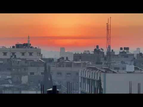 Smoke rises after strikes on Khan Yunis on Thursday morning