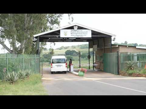Scene outside of prison Oscar Pistorius was released from