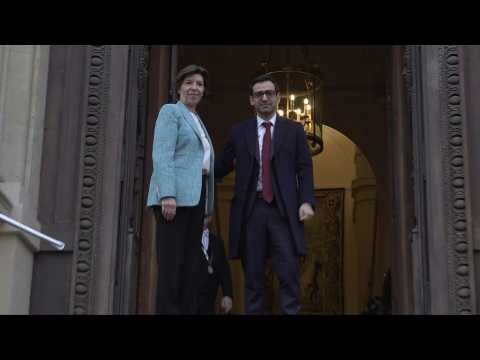 Newly appointed French Foreign Minister arrives at ministry