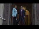 Newly appointed French Foreign Minister arrives at ministry
