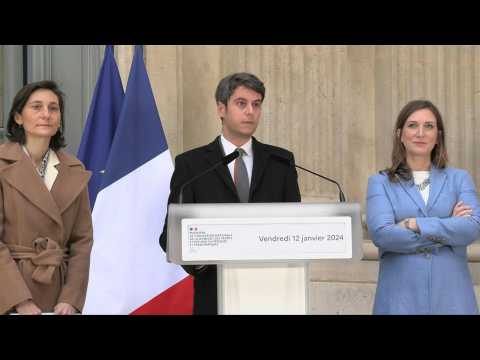 French PM vows to carry out "everything" he initiated as Education Minister