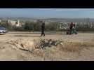 Crater caused by bomb that killed Israeli police officer in Jenin