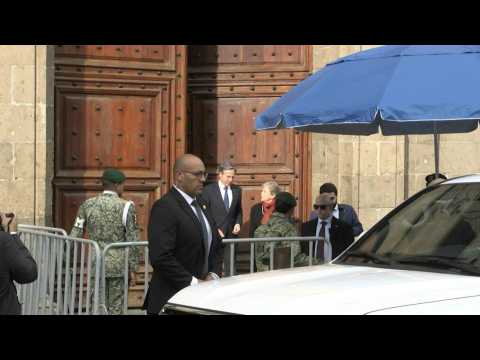 US delegation led by Blinken leaves Mexico's National Palace after meeting with AMLO