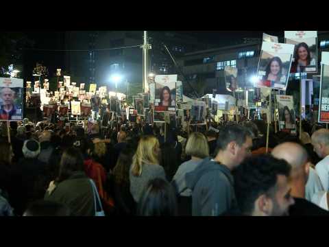Protest in Tel Aviv calling for the release of Israeli hostages held in Gaza
