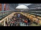 Large crowds at London's St Pancras as floods disrupt Eurostar