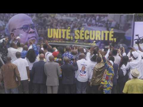 DRC president Tshisekedi arrives at party HQ ahead of vote results
