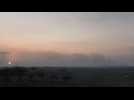 TIMELAPSE: Smoke billows, sun sets for last time of the year over central Gaza