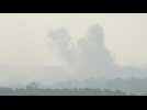 Large smoke cloud on horizon after strike on Gaza's Bureij, seen from Israel