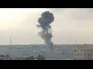 Smoke rises in the sky of Rafah following Israeli air strike