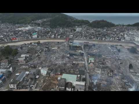 Aerial images of houses, shops destroyed after deadly Japan quake