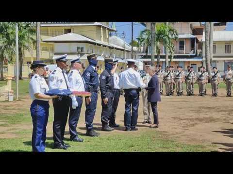 French PM arrives to celebrate New Year's Eve with the military in French Guiana