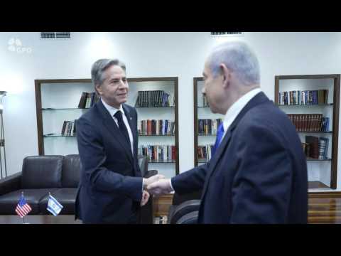 Antony Blinken meets Benjamin Netanyahu in Tel Aviv