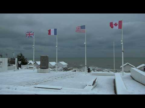 Snow in Normandy: the D-Day landing beaches covered in fine white snow