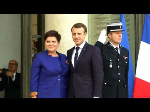 Poland's Prime Minister Szydlo meets Macron at Elysee