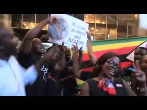 Celebration on streets as Mugabe steps down