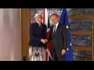 Donald Tusk and Theresa May meet in Brussels