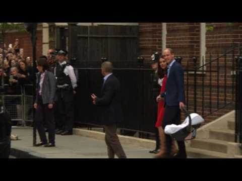 Prince William and Catherine leave hospital with their new baby