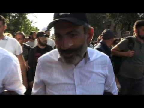 Armenia's opposition leader holds rally in ahead of PM vote