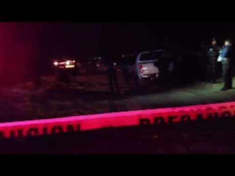 Police at the scene of deadly helicopter crash in Mexico