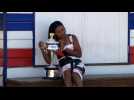 Osaka celebrates Australian Open win at Brighton Beach