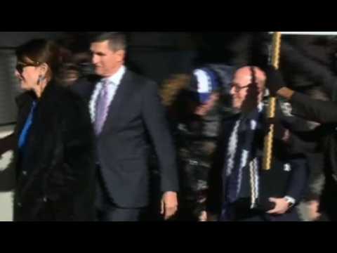 Ex-Trump aide Michael Flynn arriving at court for sentencing