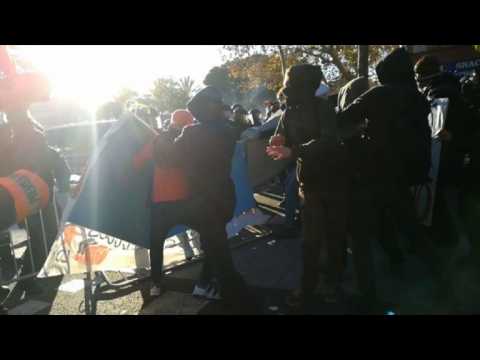 Catalan separatists block road as Spanish cabinet meets