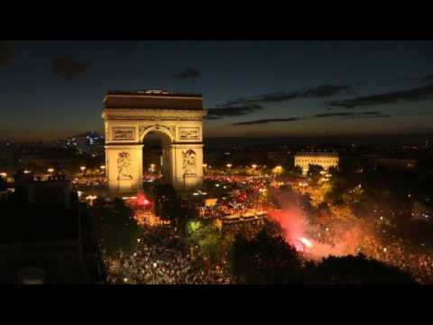 World Cup: Parisians celebrate France's win on Champs Elysees