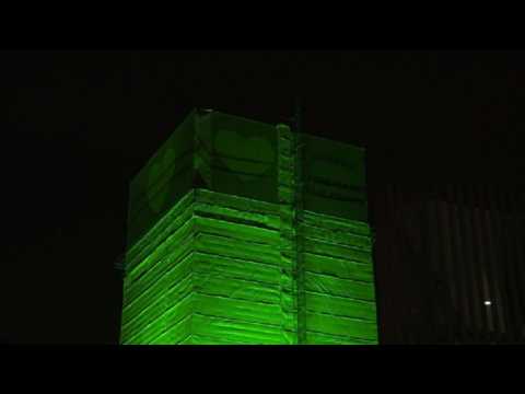 Grenfell Tower lit green to mark 1st anniversary of deadly fire