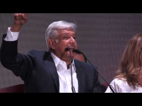 Emotional supporters celebrate Obrador victory on Zocalo Square