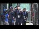 World Cup: France team leave hotel for quarter-final match