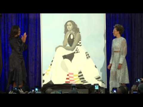 Michelle Obama portrait unveiled at National Portrait Gallery