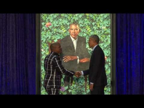 Obama's portrait unveiled at National Portrait Gallery