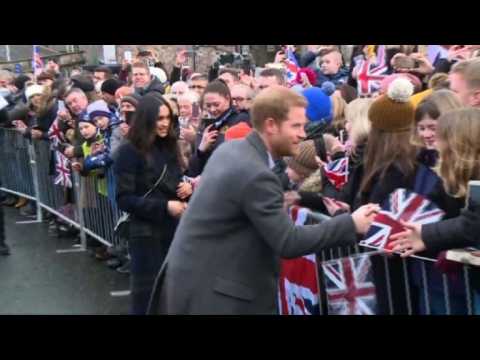 Prince Harry and fiancee Meghan visit Edinburgh castle