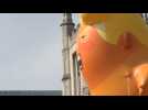 'Trump Baby' balloon takes flight near parliament in London