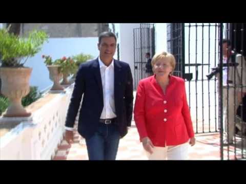German Chancellor Angela Merkel visits Spanish PM Pedro Sanchez