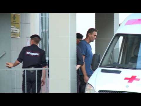 Alexei Navalny leaves Moscow police station after being detained
