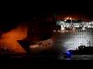 Greek ferry limps to port after fire on board