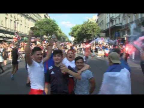 Supporters in Paris react to France World Cup win