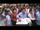Cambodian Prime Minister Hun Sen votes in election