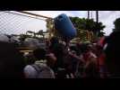 Clashes between police and migrants on Guatemala border