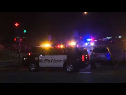 Police and mourners at scene of deadly California bar shooting
