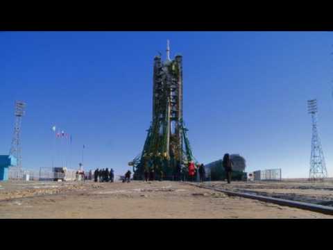 Russian Orthodox priest blesses the Soyuz MS-11 spacecraft