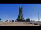 Russian Orthodox priest blesses the Soyuz MS-11 spacecraft