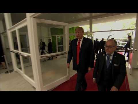 US President Donald Trump arrives for G20 summit meetings