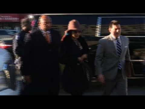 Rapper Cardi B arrives at court to answer assault charge