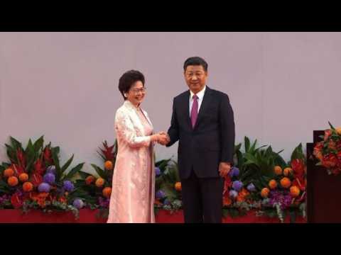 Protests in Hong Kong as Xi swears in new leader